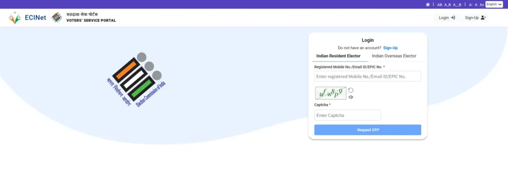 Voter ID Correction Login