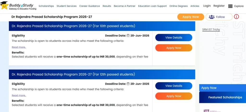 Buddy4Study Scholarships